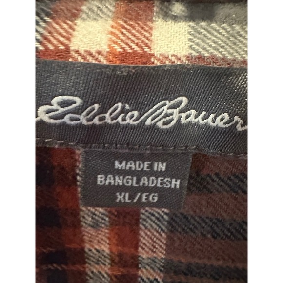 Eddie Bauer Mens XL Flannel Shirt Plaid Button Up Long Sleeve Outdoors Casual - Picture 2 of 5